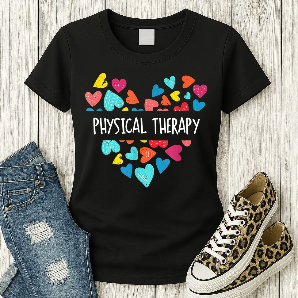 Physical Therapy Heart Love PT Doctor Therapist Nursing Womens T-Shirt