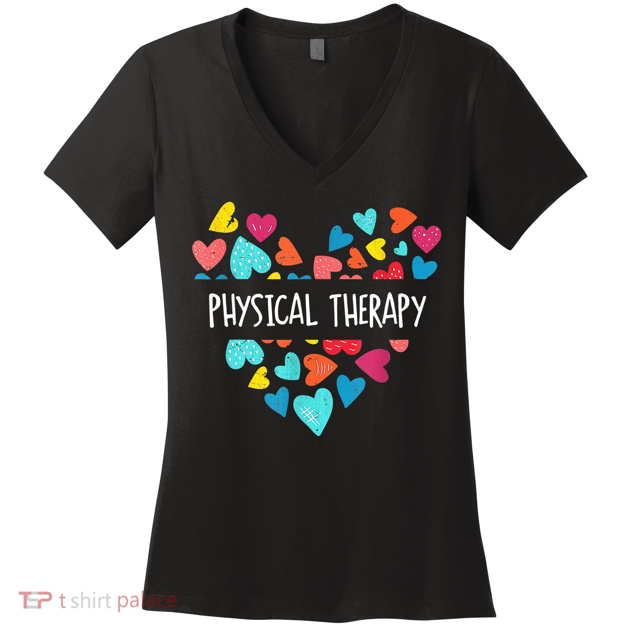 Physical Therapy Heart Love PT Doctor Therapist Nursing Women's V-Neck T-Shirt