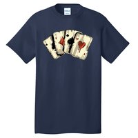 Poker Texas HoldEm Gambling Casino 4 Aces Poker Tall T-Shirt