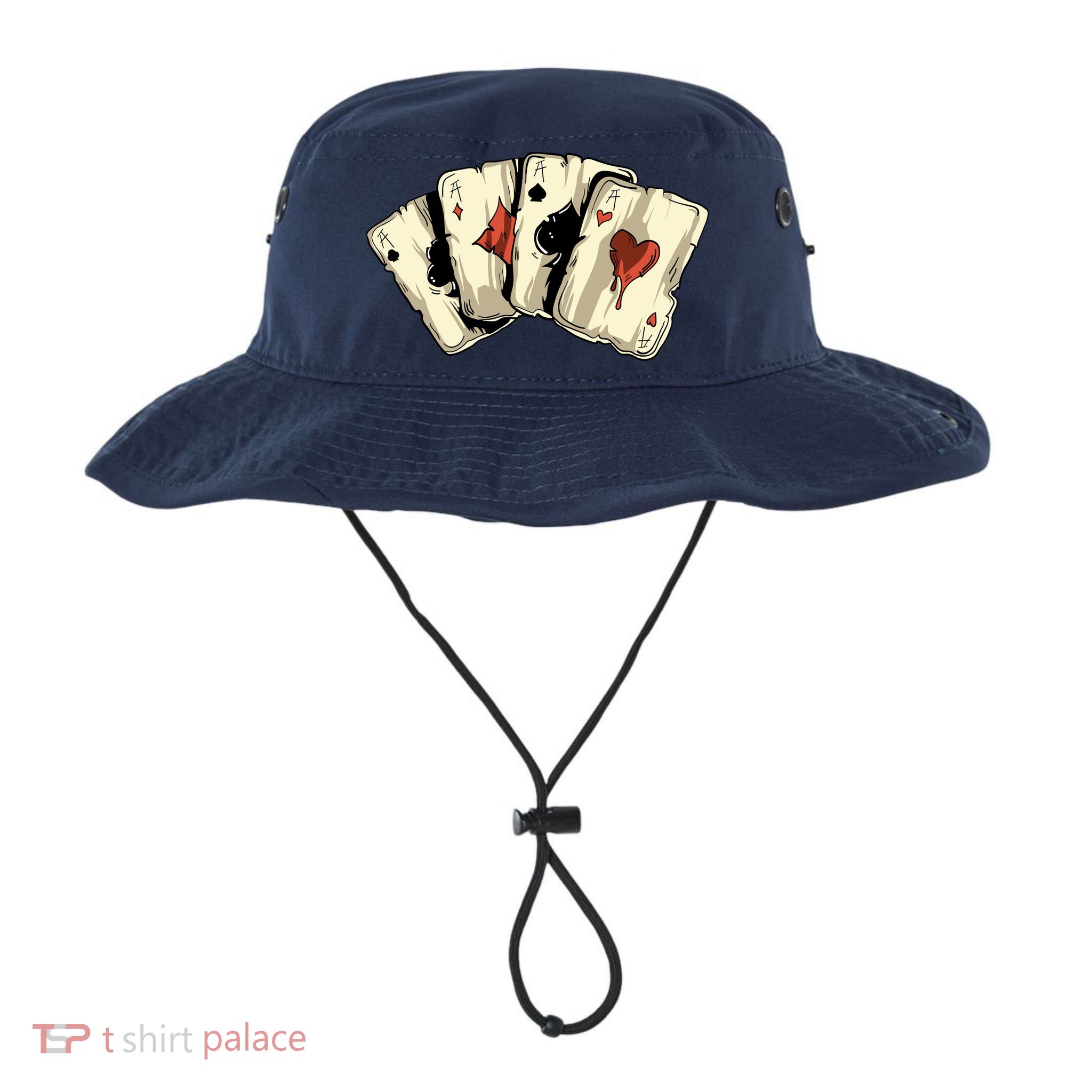 Poker Texas HoldEm Gambling Casino 4 Aces Poker Bucket Hat
