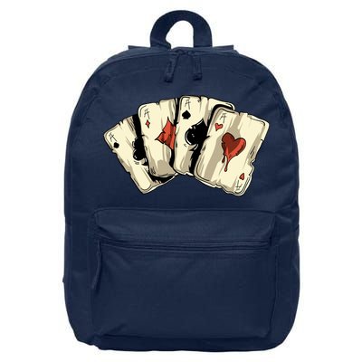 Poker Texas HoldEm Gambling Casino 4 Aces Poker 16 in Basic Backpack