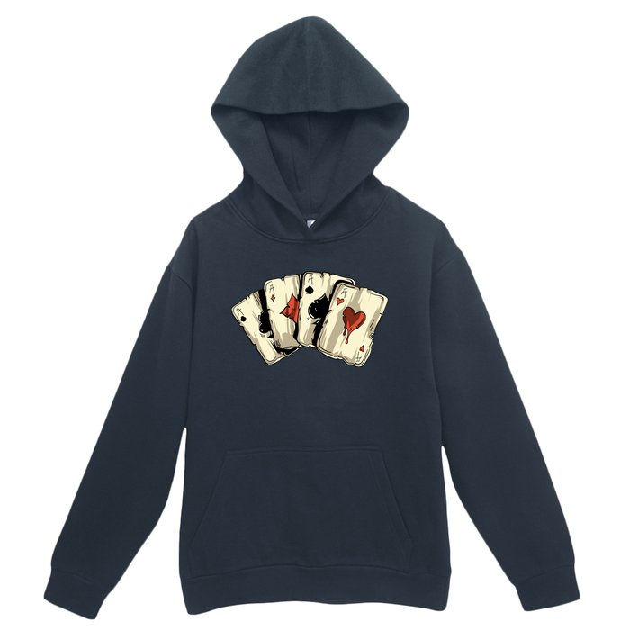 Poker Texas HoldEm Gambling Casino 4 Aces Poker Urban Pullover Hoodie