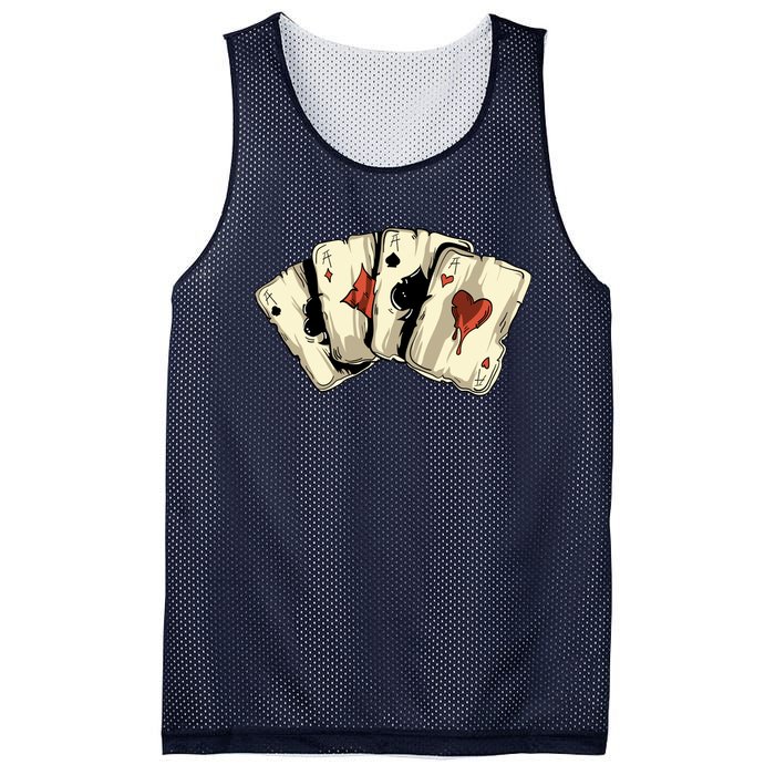 Poker Texas HoldEm Gambling Casino 4 Aces Poker Mesh Reversible Basketball Jersey Tank