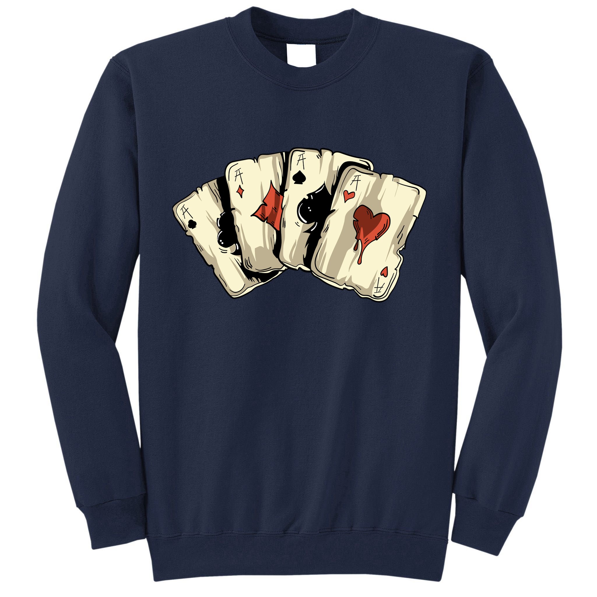 Poker Texas HoldEm Gambling Casino 4 Aces Poker Tall Sweatshirt