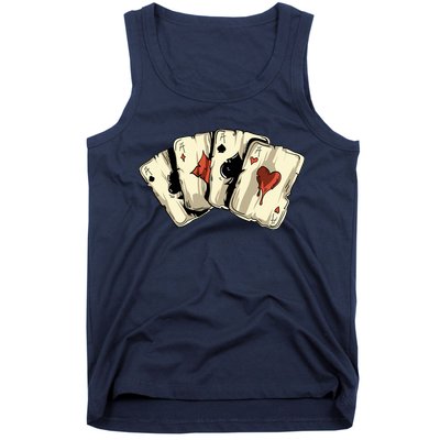 Poker Texas HoldEm Gambling Casino 4 Aces Poker Tank Top