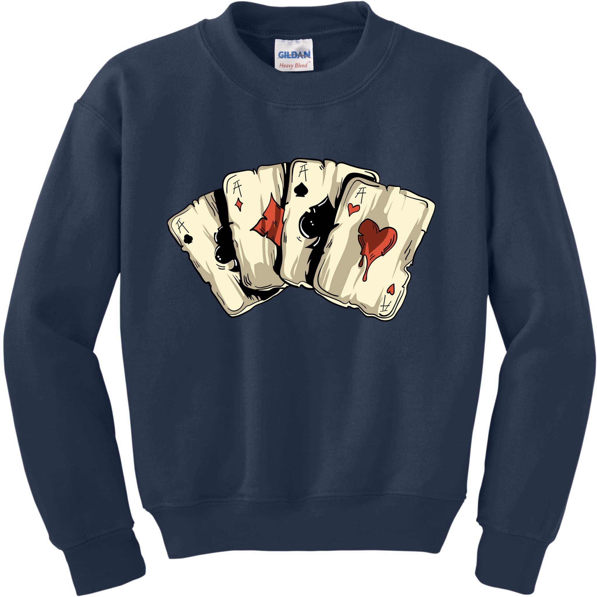 Poker Texas HoldEm Gambling Casino 4 Aces Poker Kids Sweatshirt