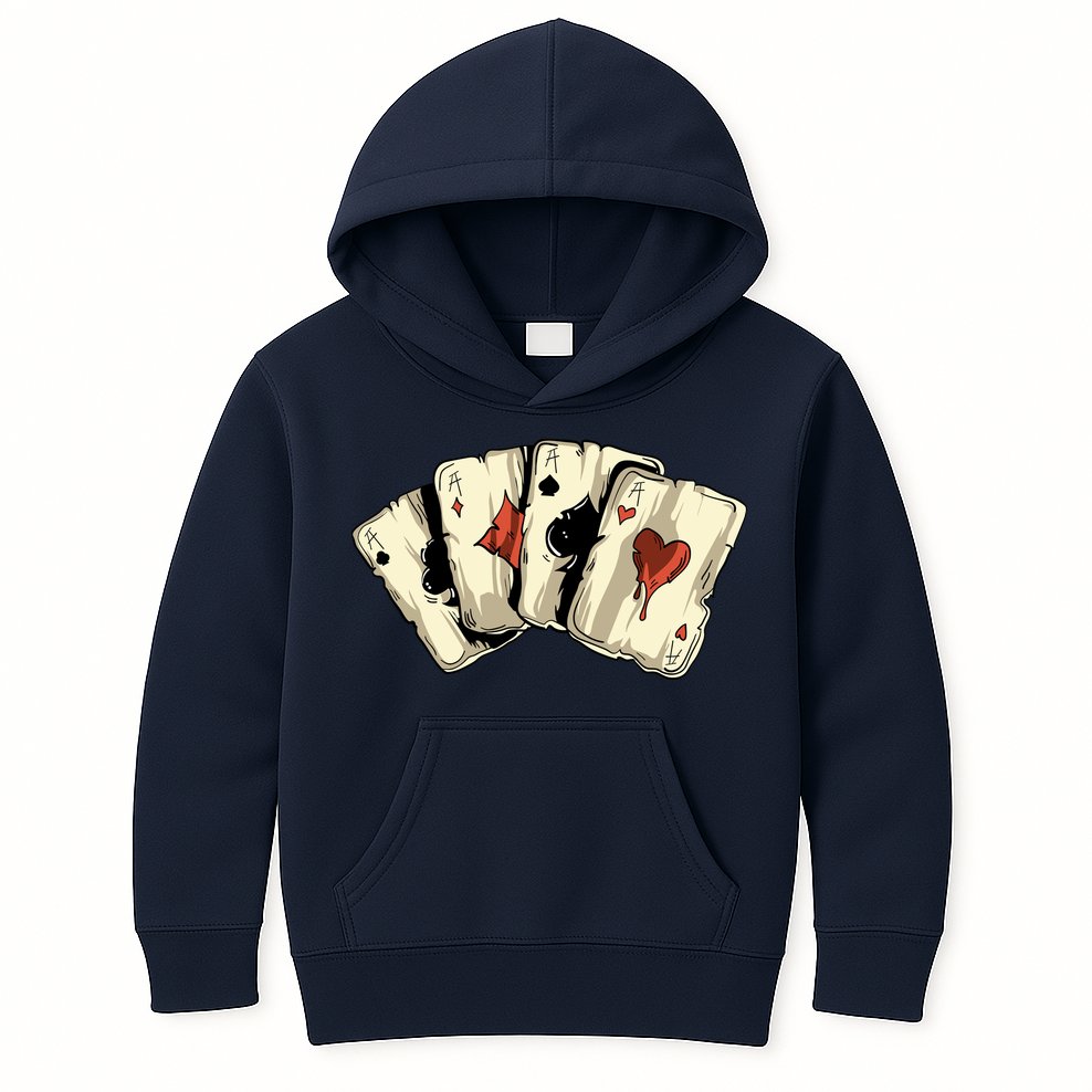 Poker Texas HoldEm Gambling Casino 4 Aces Poker Kids Hoodie
