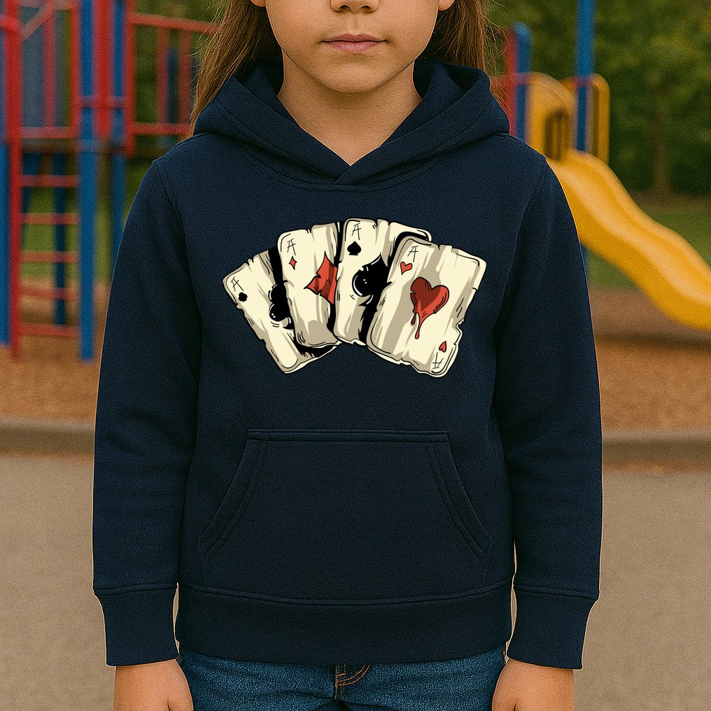 Poker Texas HoldEm Gambling Casino 4 Aces Poker Kids Hoodie
