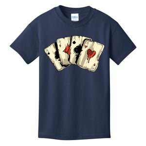 Poker Texas HoldEm Gambling Casino 4 Aces Poker Kids T-Shirt