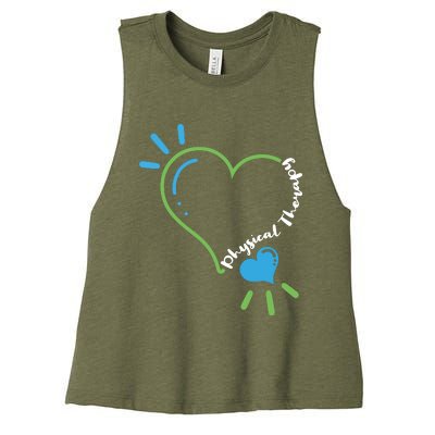 Physical Therapy Heart Physiotherapy PT Rehab Therapist Gift Women's Racerback Cropped Tank