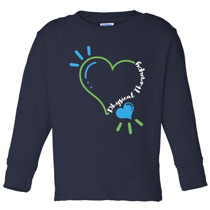 Physical Therapy Heart Physiotherapy PT Rehab Therapist Gift Toddler Long Sleeve Shirt