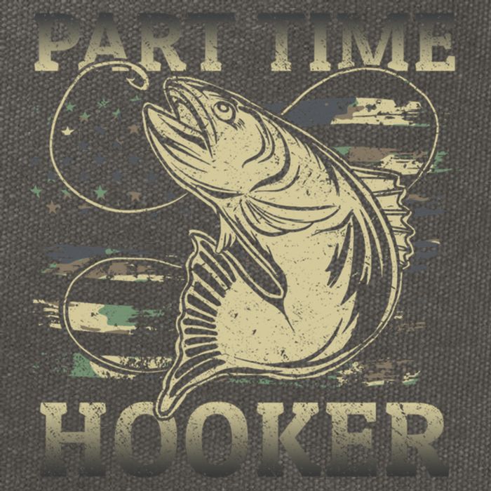 Part Time Hooker Fisher Funny Fishing Cute Gift Cotton Canvas Backpack