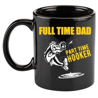 Part Time Hooker Full Time Dad Jokes Fathers Day Fishing Cute Gift 11oz C Handle Ceramic Mug