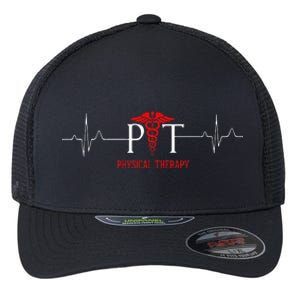 Physical Therapy Heartbeat Gift For Physical Therapist Flexfit Unipanel Trucker Cap