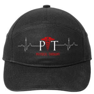 Physical Therapy Heartbeat Gift For Physical Therapist 7-Panel Snapback Hat