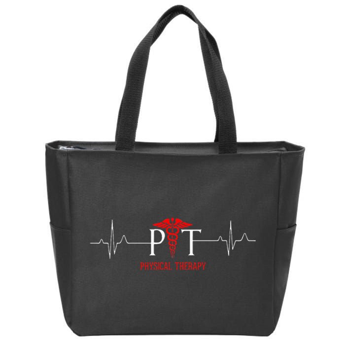 Physical Therapy Heartbeat Gift For Physical Therapist Zip Tote Bag