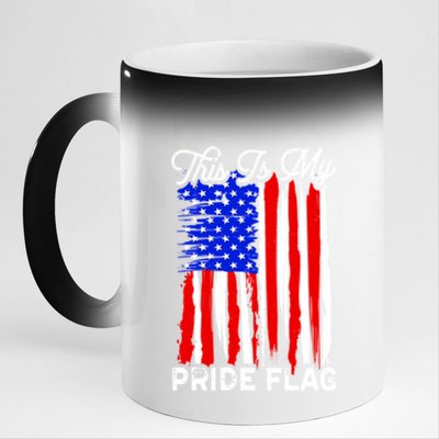 Patriotic This Is My Pride Flag Usa American 4th Of July Gift 11oz Black Color Changing Mug