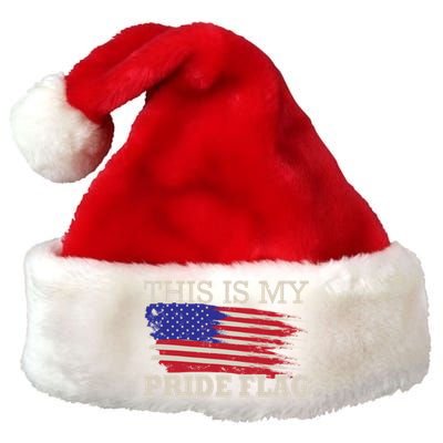 Patriotic This Is My Pride Flag Usa American 4th Of July Gift Premium Christmas Santa Hat