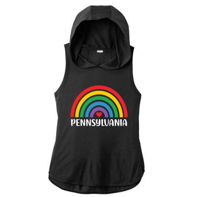 Pennsylvania Travel I Love Pennsylvania Usa Gift Ladies PosiCharge Tri-Blend Wicking Draft Hoodie Tank