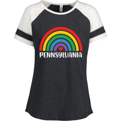 Pennsylvania Travel I Love Pennsylvania Usa Gift Enza Ladies Jersey Colorblock Tee