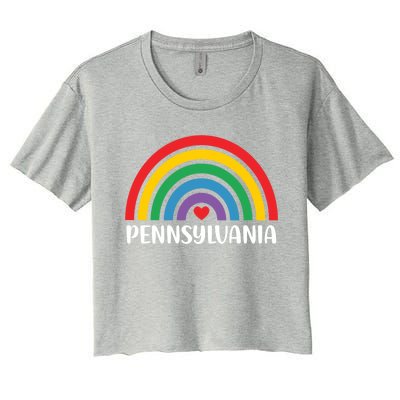 Pennsylvania Travel I Love Pennsylvania Usa Gift Women's Crop Top Tee