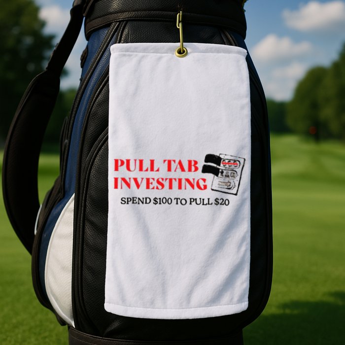 Pull tab investing spend $100 to pull $20 Golf Towel