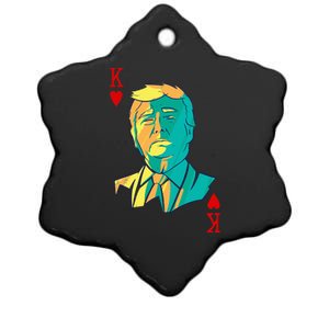 President Trump Is The King Of Hearts Poker Card Ceramic Star Ornament