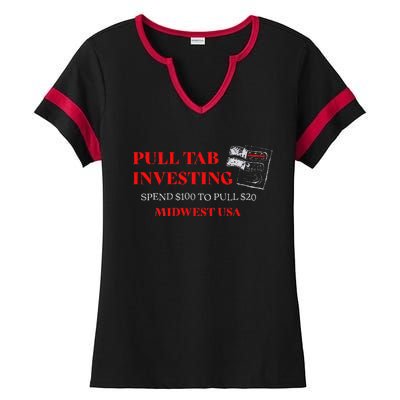 Pull Tab Investing Ladies Halftime Notch Neck Tee