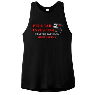 Pull Tab Investing Ladies PosiCharge Tri-Blend Wicking Tank