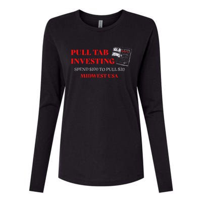 Pull Tab Investing Womens Cotton Relaxed Long Sleeve T-Shirt