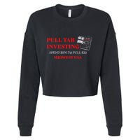 Pull Tab Investing Cropped Pullover Crew