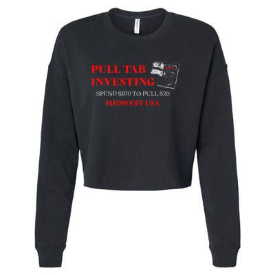 Pull Tab Investing Cropped Pullover Crew