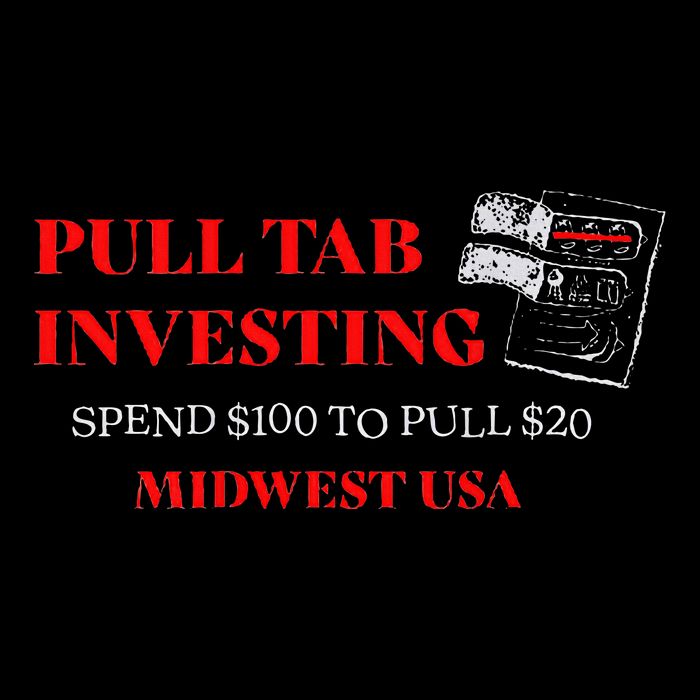Pull Tab Investing Cropped Pullover Crew