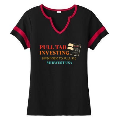 Pull Tab Investing Spend $100 To Pull $20 Midwest Usa Ladies Halftime Notch Neck Tee