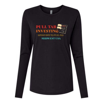 Pull Tab Investing Spend $100 To Pull $20 Midwest Usa Womens Cotton Relaxed Long Sleeve T-Shirt