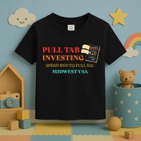 Pull Tab Investing Spend $100 To Pull $20 Midwest Usa Toddler T-Shirt