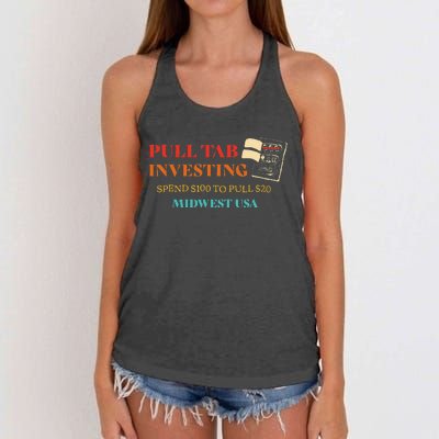 Pull Tab Investing Spend $100 To Pull $20 Midwest Usa Women's Knotted Racerback Tank