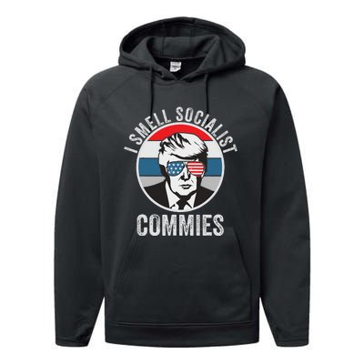 Pro Trump I Smell Commies Performance Fleece Hoodie