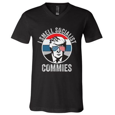 Pro Trump I Smell Commies V-Neck T-Shirt