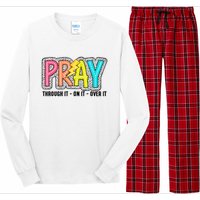 Pray Thought It On It Over It Long Sleeve Pajama Set