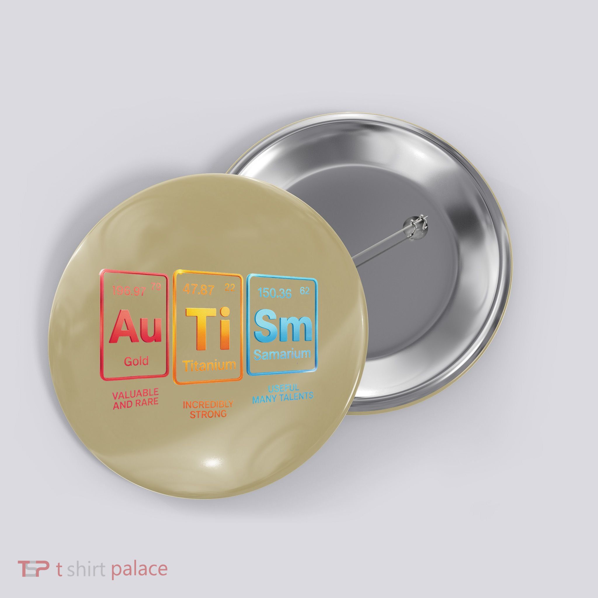 Periodic Table Inspired Autism Science Element Design Button