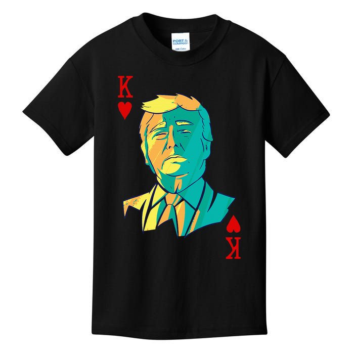 President Trump Is The King Of Hearts Poker Card Kids T-Shirt