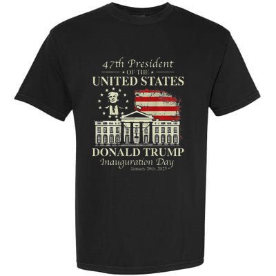 President Trump Inauguration Day 2025 White House Usa Flag Garment-Dyed Heavyweight T-Shirt