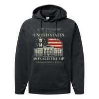 President Trump Inauguration Day 2025 White House Usa Flag Performance Fleece Hoodie