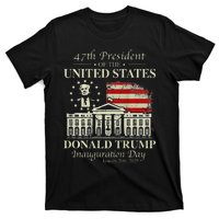 President Trump Inauguration Day 2025 White House Usa Flag T-Shirt