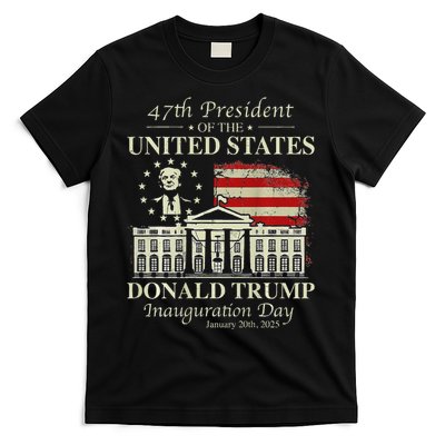 President Trump Inauguration Day 2025 White House Usa Flag T-Shirt