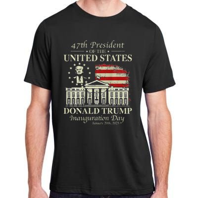 President Trump Inauguration Day 2025 White House Usa Flag Adult ChromaSoft Performance T-Shirt