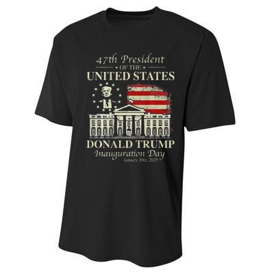 President Trump Inauguration Day 2025 White House Usa Flag Performance Sprint T-Shirt