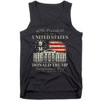 President Trump Inauguration Day 2025 White House Usa Flag Tank Top