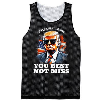 Pro Trump If You Come At The King You Best Not Miss Mesh Reversible Basketball Jersey Tank